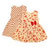 Kit Vestido de Bebê Poá Rosê e Floral Vermelho