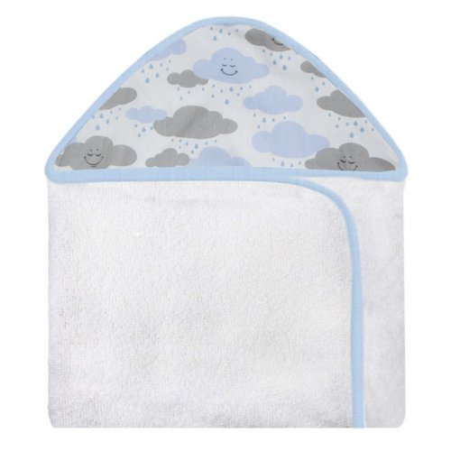 Toalha de Banho Nuvem Azul com Capuz