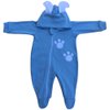 Macacão Longo de Bebê Cachorro Azul com Capuz