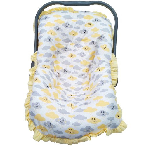 Capa de Bebê Conforto Nuvem Amarelo