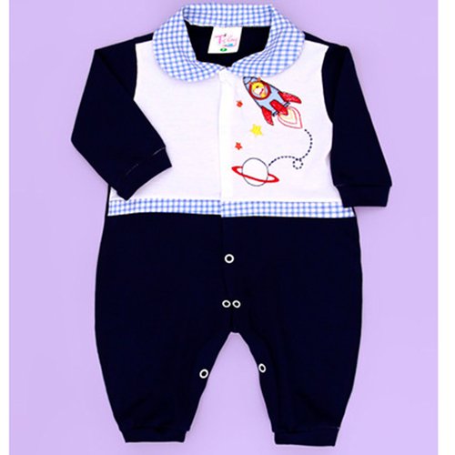 Macacão de Bebê Menino Astronauta Azul Marinho - M