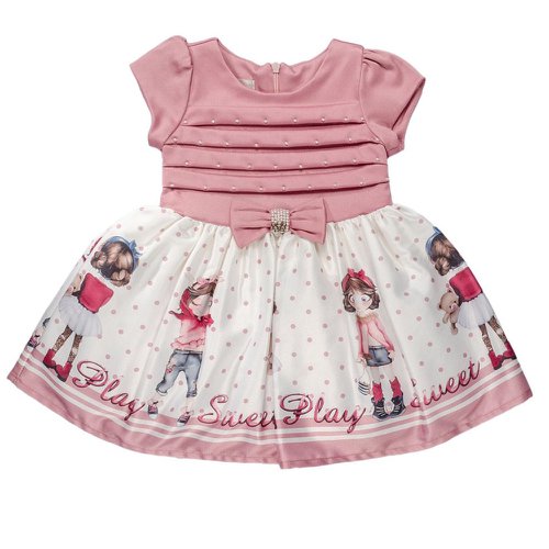 Vestido Infantil Chic Bonecas Rosê