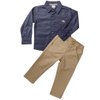 Conjunto Infantil Camisa Longa Jeans e Calça Sarja