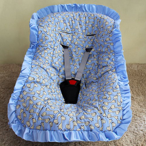 Capa de Bebê Conforto Girafa Azul
