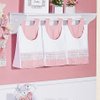 Porta Fraldas Para Varão Enxoval para Quarto de Bebê Menina Belle Rosé - Branco