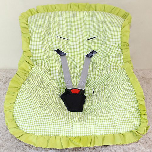 Capa de Bebê Conforto Xadrez Verde Pistache