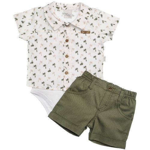 Conjunto de Bebê Camisa e Short Coqueiros Verde