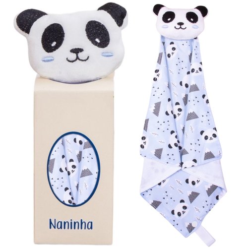 Naninha para Bebê Ursinho Panda Azul