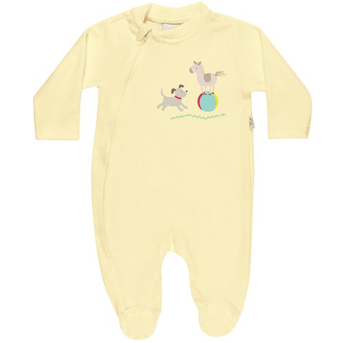 Macacão Longo de Bebê Amiguinhos Amarelo Plush
