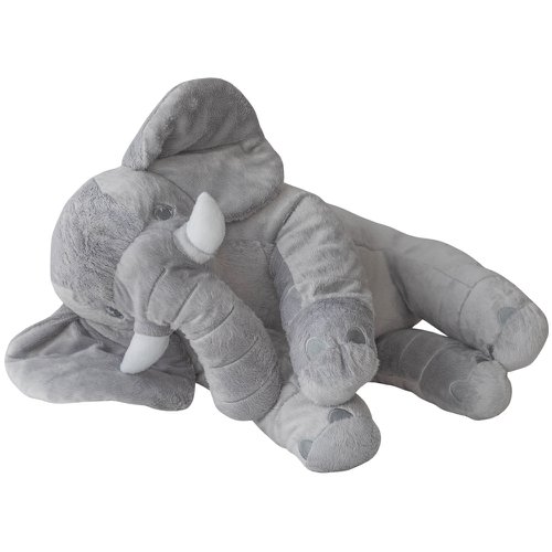 Almofada Elefante de Pelúcia Bebê Cinza 80cm