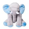 Almofada Elefante de Pelúcia Bebê Cinza com Azul 50cm