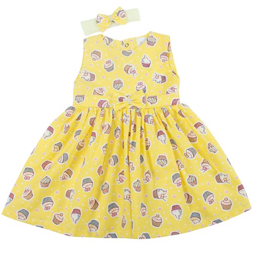 Vestido de Bebê Petit Cupcake Amarelo