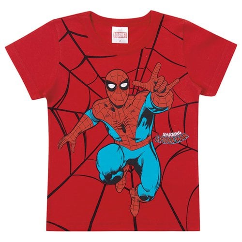Camiseta Infantil Homem Aranha Vermelho