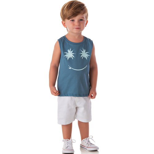 Camiseta Regata Infantil de Menino Summer Azul