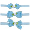 Faixa de Cabelo para Bebê Glamour Azul Kit 3 Peças
