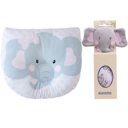 Travesseiro Anatômico + Naninha para Bebê Elefantinha Rosa