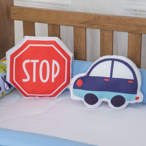Kit Almofadas Decorativas Infantil Carros Azul