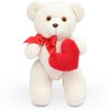 Urso de Pelúcia com Coração Baunilha 15cm