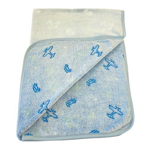 Cobertor de Bebê Avião Azul