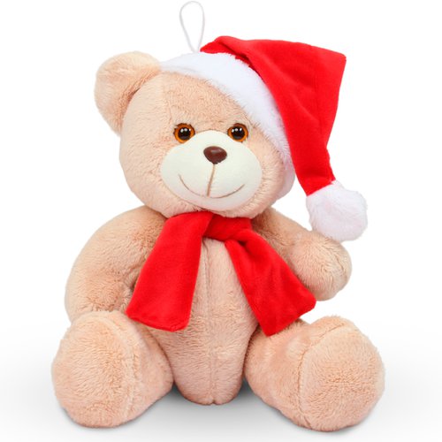 Urso de Pelúcia 20cm Decoração de Natal cor Caramelo