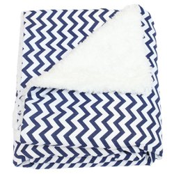 Manta de Bebê Sherpa Chevron Marinho