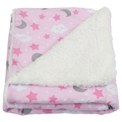 Manta de Bebê Sherpa Céu Rosa