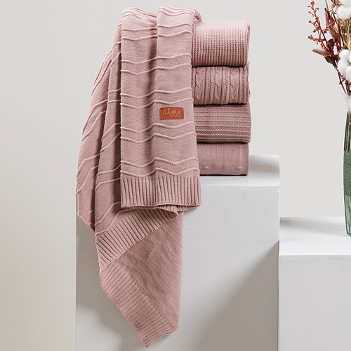 Manta de Bebê Tricot Rosa Velho 100% Algodão