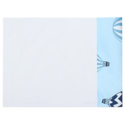 Fronha de Bebê Branco com Balão Azul 100% Algodão