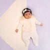 Saída de Maternidade Luxo de Princesa Marfim Plush 4 Peças