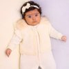 Saída de Maternidade Luxo de Princesa Marfim Plush 4 Peças