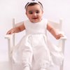 Vestido Infantil Batizado Gabriela Branco 2 Peças