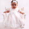 Vestido Infantil Batizado Analu Branco 2 Peças