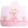 Toalha de Banho Bebê Ursa Carinhosa Rosa com Capuz