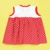 Vestido Vermelho - Branco e Faixa de Cabelo Bebê Menina 02 Peças