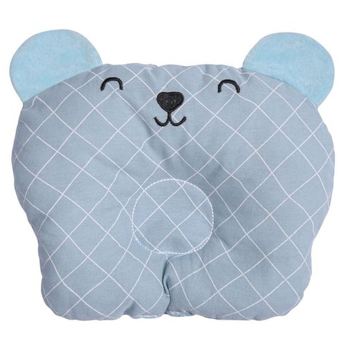 Travesseiro de Bebê Anatômico Friends Urso Azul 100% Algodão