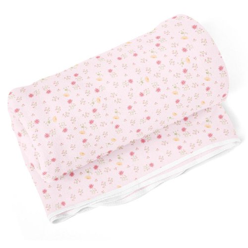 Cobertor de Bebê Papi Floral Flanelado Rosa 100% Algodão