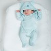 Macacão Longo de Bebê Plush Coala Azul com Capuz