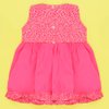 Vestido Camponesa Pink Escuro - Branco Enxoval Bebê Menina