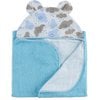 Toalha de Banho Bebê Forrada com Fralda Capuz Nuvem Azul