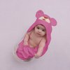 Toalha de Banho Baby Felpuda com Capuz Bordado Ursa Pink