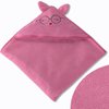Toalha de Banho Baby Felpuda com Capuz Bordado Gatinha Pink