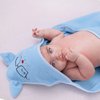 Toalha de Banho Baby Felpuda com Capuz Bordado Gatinho Azul