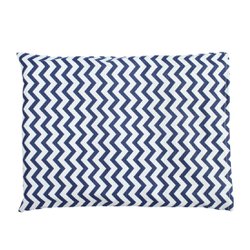 Travesseiro Antissufocante + Fronha Chevron Marinho 100% Algodão