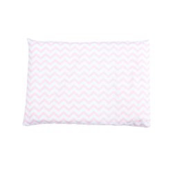 Travesseiro Antissufocante + Fronha Chevron Rosa 100% Algodão