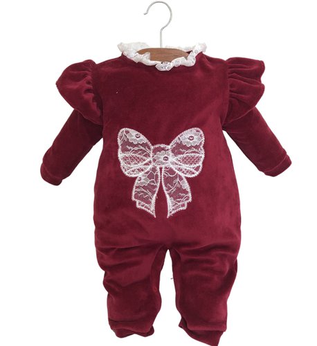 Macacão Longo de Bebê Lorelai Bordô Plush