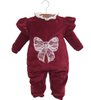 Macacão Longo de Bebê Lorelai Bordô Plush