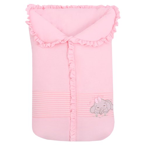 Porta Bebê Elefantinha Rosa Malha 100% Algodão