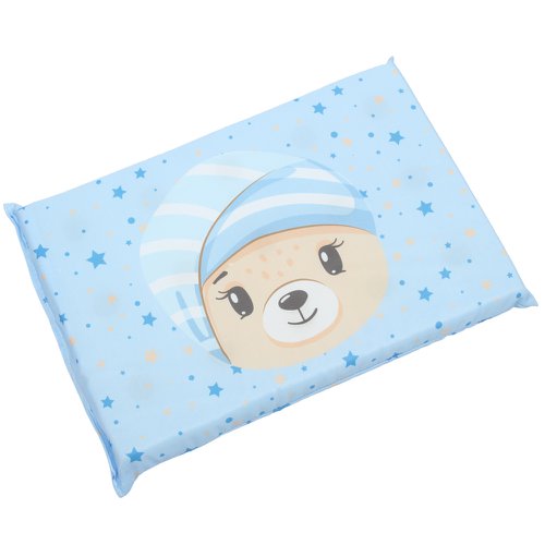 Travesseiro Antissufocante para Bebê Urso Soneca Azul