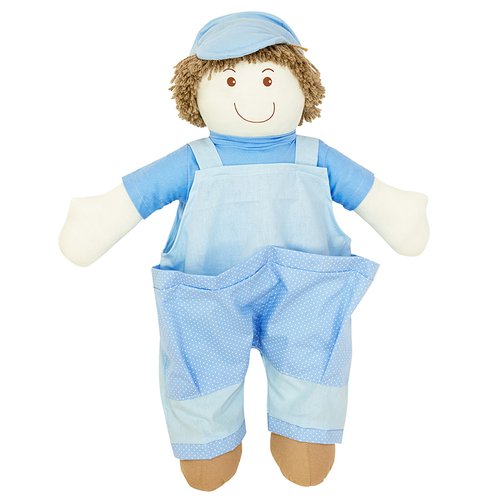 Boneco Porta Chupeta Urso Theo Para Quarto de Bebê Menino Azul