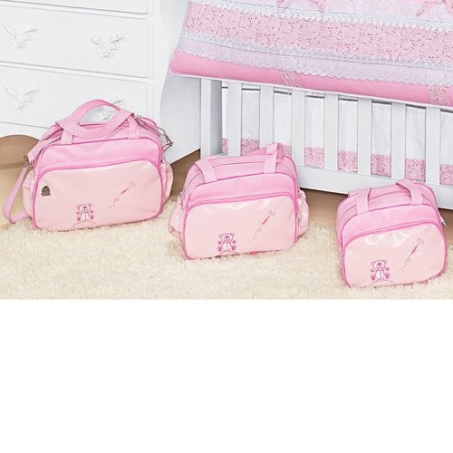 Conjunto de Bolsas Maternidade Pink 03 Peças